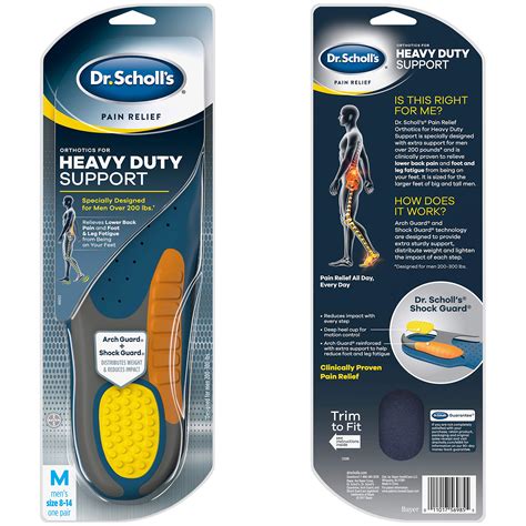 Dr Scholl S Heavy Duty Support Pain Relief Orthotics Designed For Men