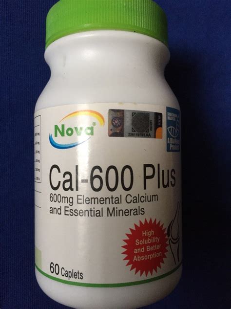 Nova Cal 600 Plus Health And Nutrition Health Supplements Vitamins And Supplements On Carousell