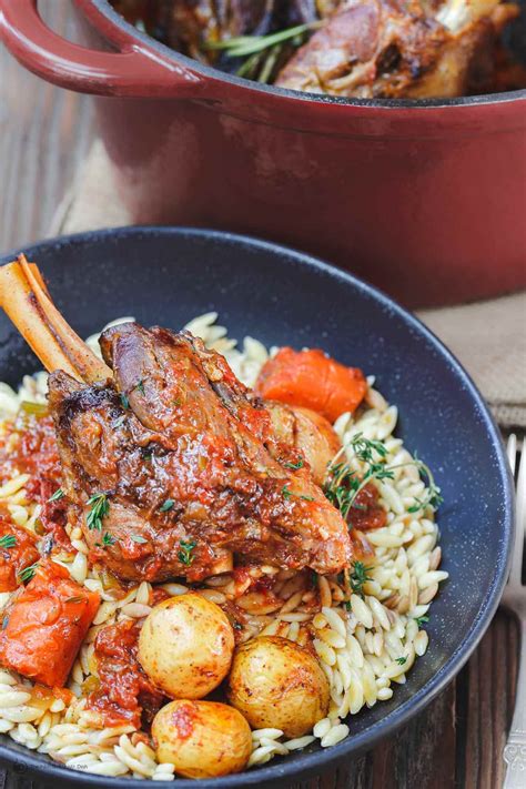 Mediterranean Style Wine Braised Lamb Shanks Recipe The Mediterranean