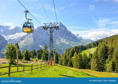 Cable Car In Grindelwald, Bern Canton, Switzerland Stock Photography ...