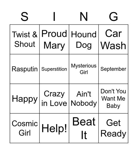 Singo Bingo Bingo Card