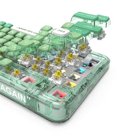 Gamakay Gk Transparent Mechanical Keyboard Gasket Keys Rgb Hot Swappable Gateron G Yellow