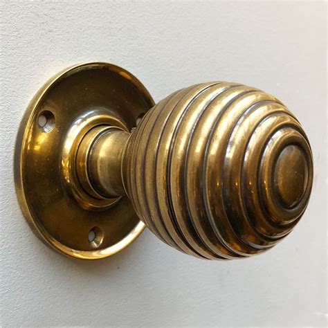 Queen Anne Beehive Door Knobs Renovated Brass Broughtons Lighting And Ironmongery