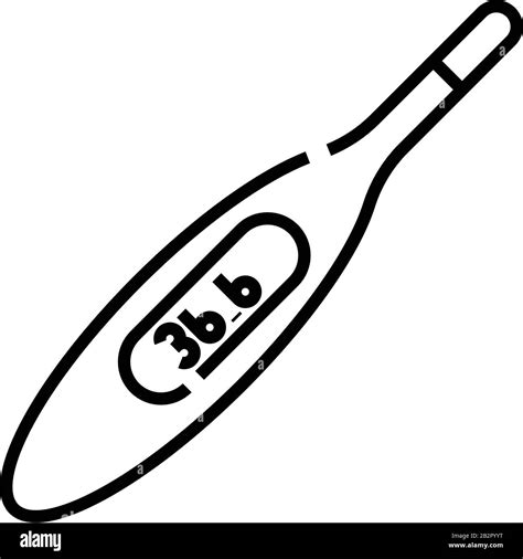 Temperature Checking Line Icon Concept Sign Outline Vector
