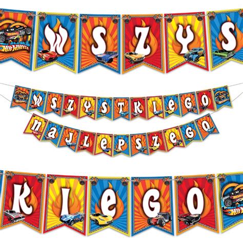 Girlanda Motyw Hot Wheels Ozdoba Wisz Ca Na Urodziny Bajki Najlepszego World Case