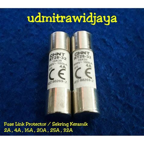 Jual Sekring Keramik Fuse Link Sekering Silinder 10x38 2Ampere 4Amper