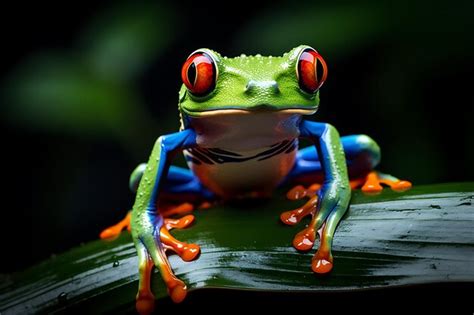 Rana De Rbol De Ojos Rojos En La Selva Tropical Foto Premium