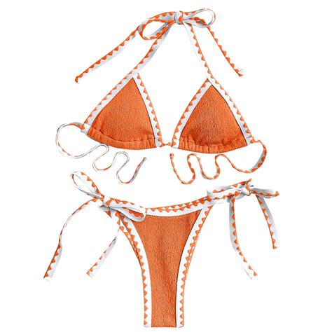 UTSJKR Womens Two Piece Swimsuit Triangle String Bikini Set High Cut Sexy Bathing Suit Color