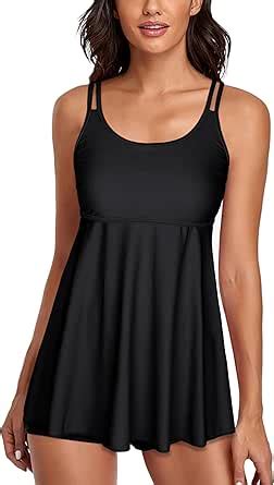 Amazon Omichic Modest Tankini Swimsuits For Womens Two Piece Swimderss Tummy Control Bikini