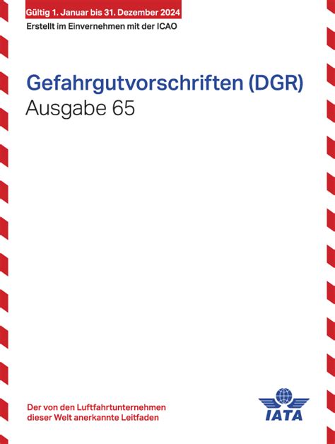 Iata Dgr 2024 65 Ausgabe Deutsch Bookshelf 6068 65 Kitzler Verlag