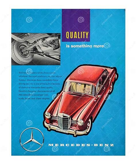 Mercedes Benz Vintage Car Advert Editorial Image Image Of Advert