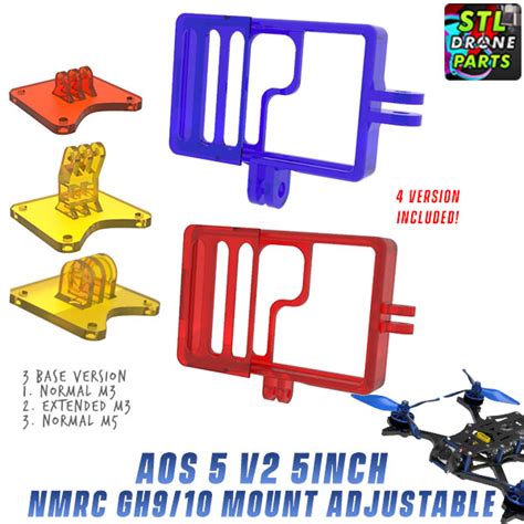 AOS By AOS RC NamelessRC Naked Gopro Hero Mount STL File For Cults