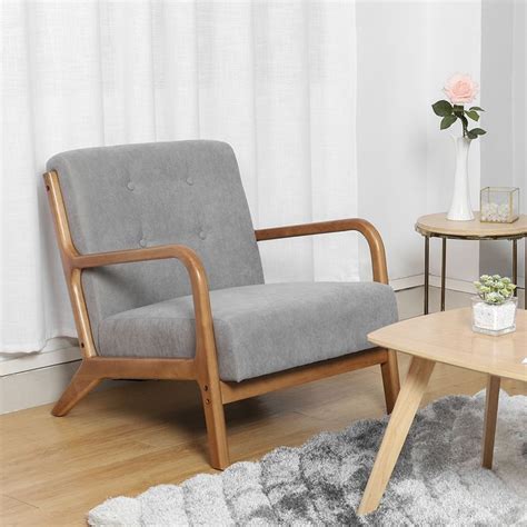 Minimalist Wooden Couch Padded Seat Sofa Armchair Wooden Couch Sofa