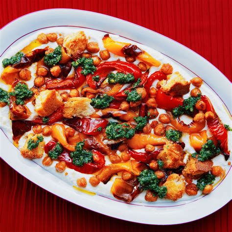 Sheet-Pan Peppers and Chickpeas With Ricotta Recipe | Bon Appétit