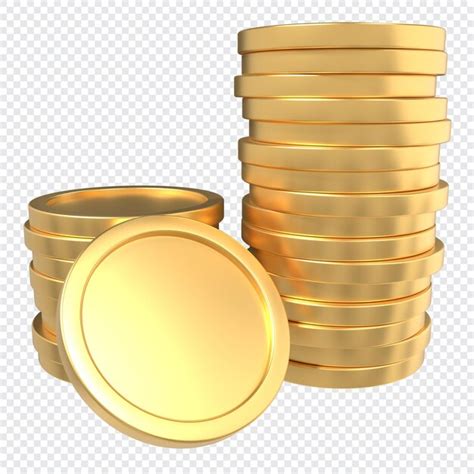 Premium Psd Stack Of Golden Coins D Gold Coins Money Growth Gold