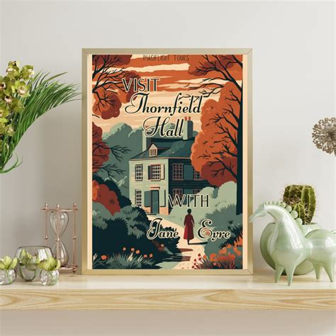 Visit Thornfield Hall Digital Colorful Wall Art Jane Eyre Poster ...