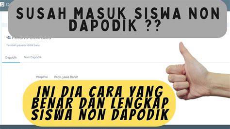 Cara Masukkan Peserta Didik Non Dapodik Mudah Youtube