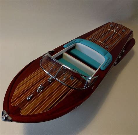 Riva Ariston 67 cm Bois entièrement modelisme fait main 1 12 Barco a