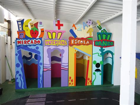 Arte Poesia Decoração Cenografia Projeto Mini Cidade para escola de