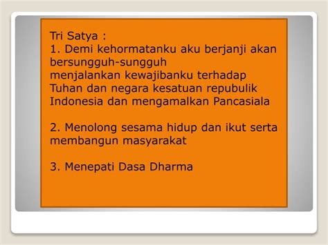 Tri satya dan dasa dharma pramuka