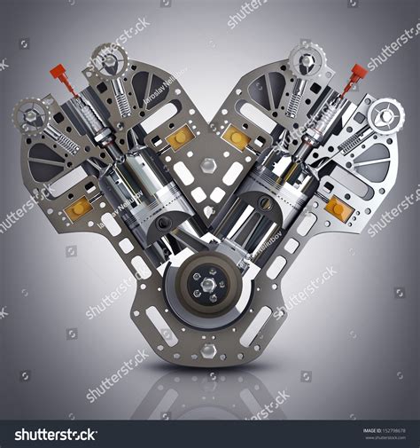 V8 Car Engine Concept Modern Car Stock Illustration 152798678 ...