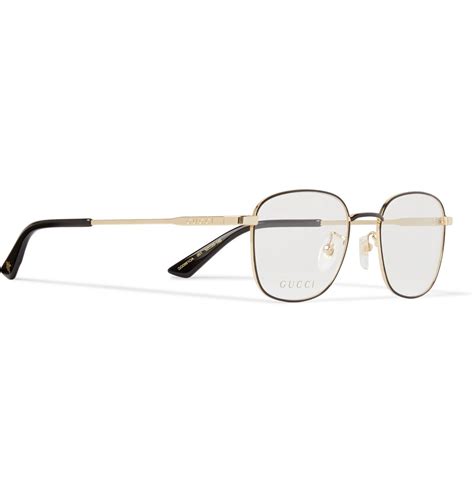 Gucci Square Frame Gold Tone Optical Glasses Gold Gucci