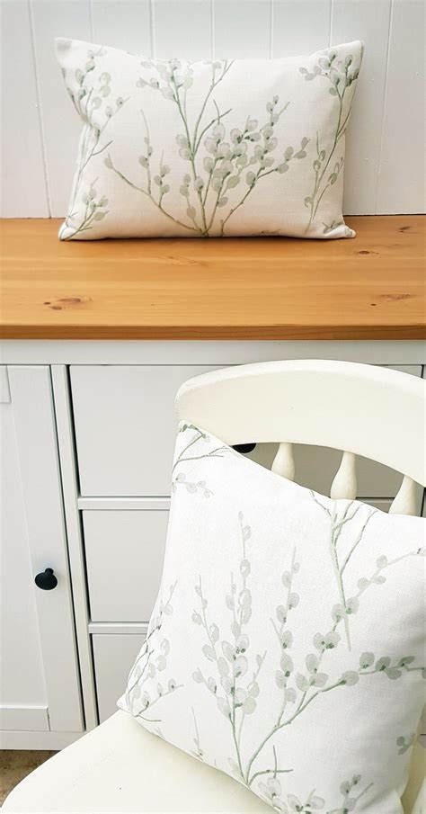 Laura Ashley Pussy Willow Cushion Green Floral Hedgerow Etsy UK