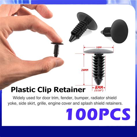 100PCS 8MM Tree Shaped Bumper Clips Auto Car Hole Plastic Rivets US EBay