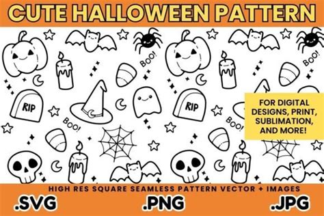 Cute Halloween Pattern SVG Graphic By Haylee Creative Fabrica