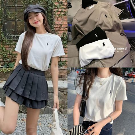 Áo Thun Babytee Chất Thun Tăm 3 màu Đen Nâu Trắng Thêu Ngựa Co Dãn Siêu Hot 008 Shopee Việt Nam