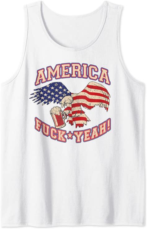 Amazon America Fuck Yeah Bald Eagle Beer Th Of July Vintage Tank