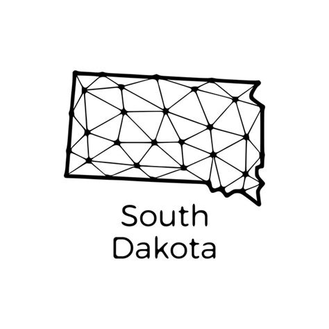 Premium Vector South Dakota State Map Polygonal Illustration Made Of Lines And Dots Isolated