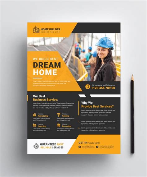 construction flyer design marketing graphics broucher design