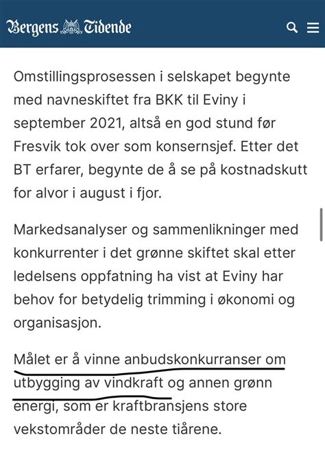 Sofie Marhaug on Twitter Evinys nedbemanning for å bli et stadig mer