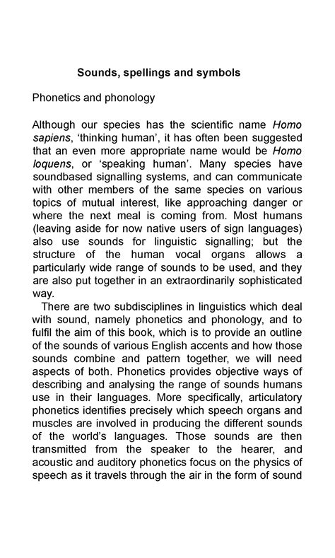 Introduction to English Phonology- Sounds, spellings and symbols ...