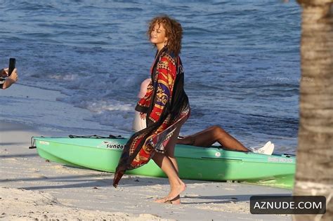 Jennifer Lopez Sexy In A Red Bikini At The Beach In Turks And Caicos Islands Aznude