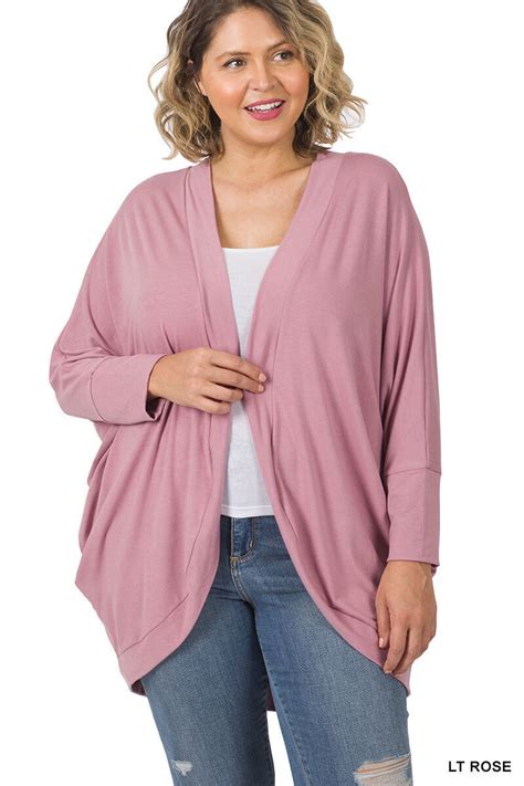 1x 2x 3x Women S Open Front Cocoon Wrap Long Sleeve Cardigan Two Side Pockets Ebay