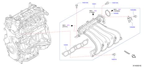 Nissan Versa Engine Cover 14041 El01a Genuine Nissan Part