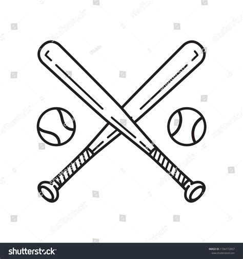 Baseball Vector Icon Logo Baseball Bat Stock Vector Royalty Free