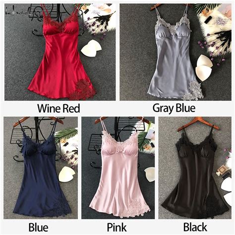 Women Silk Sleepshirts Lace Babydoll Lingerie Sati Grandado