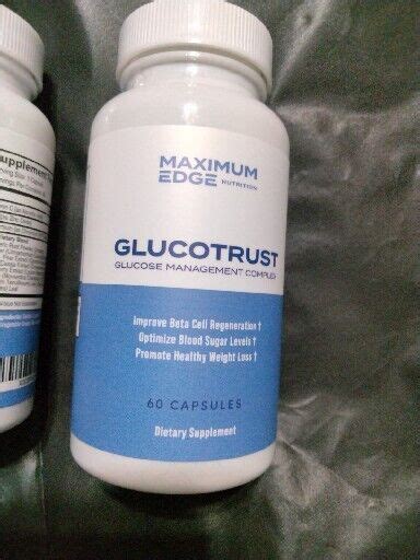 2 Glucotrust Capsules Blood Sugar Supplement Maximum Edge 120 Total M