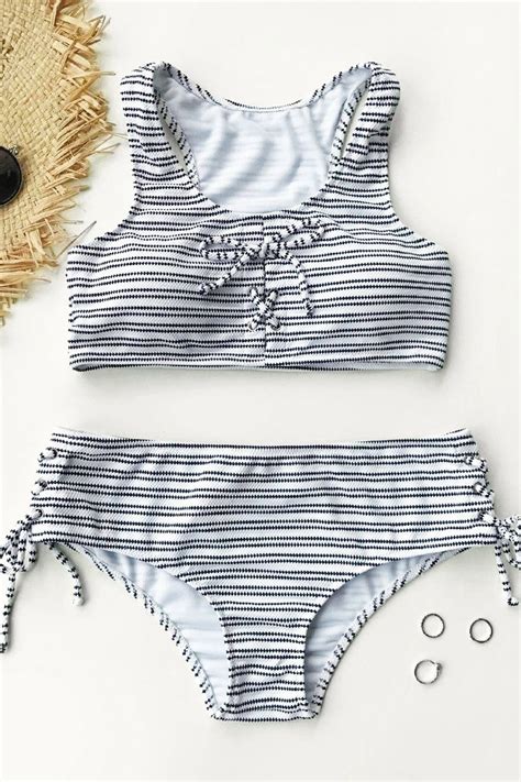 Never Out Striped Tank Bikini Set