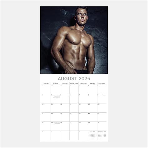 2025 Square Wall Calendar Hot Shirtless Men 12 X Australia Ubuy