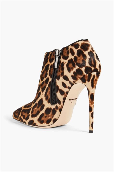 Dolceandgabbana Leopard Print Calf Hair Ankle Boots The Outnet