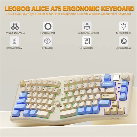 Aula Leobog A Ergonomic Keyboard Keys Wired G Bt Rgb Hot Swap With Knob Joystick