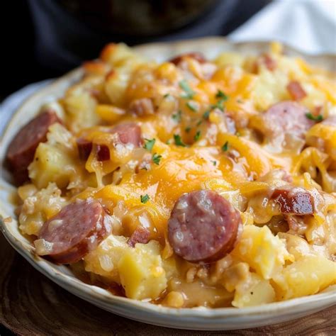 Slow Cooker Cheesy Kielbasa Hashbrown Casserole Seek Recipes