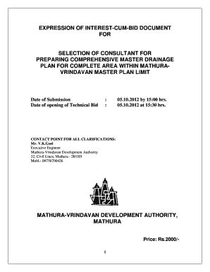 Fillable Online Expression Of Interest Cum Bid Document For Selection