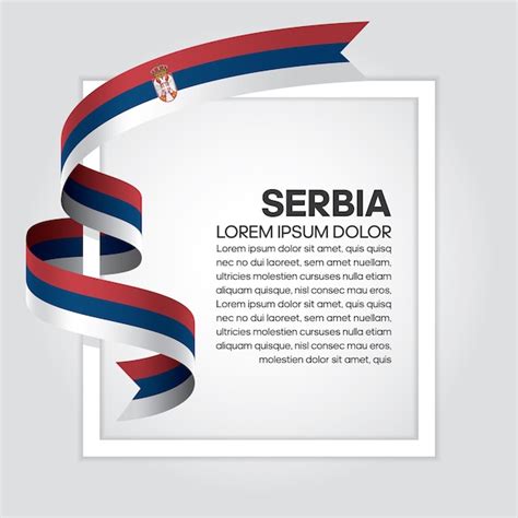 Premium Vector Serbia Ribbon Flag Vector Illustration On A White