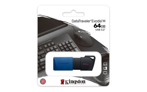 DTXM/64GB - Pen Drive de 64GB Exodia M padrão USB 3.2 Ger.1 (preto e a