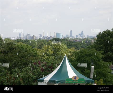 London Skyline From Wimbledon Tennis Club London England Uk Stock Photo